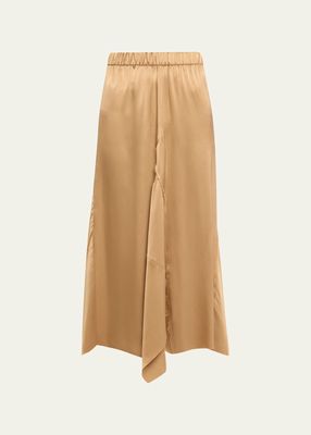 Conrad Silk Charmeuse Raw-Seam Handkerchief Midi Skirt
