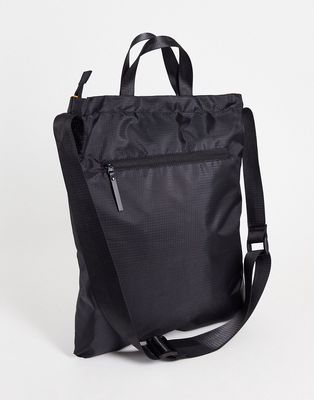 Consigned crossbody tote bag in black