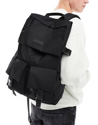 Consigned double pocket backpack in black