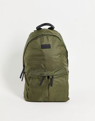 Consigned double pocket backpack in khaki-Green