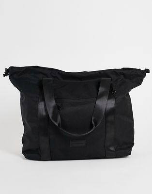 Consigned drawstring tote bag in black