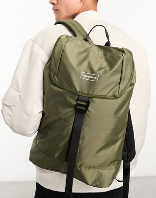 Consigned flap over backpack in khaki-Green