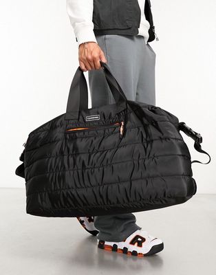 Consigned large quilted holdall bag in black