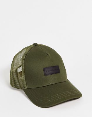 Consigned mesh trucker cap in khaki-Green