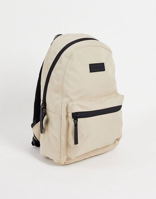 Consigned pocket front backpack in sand-Neutral