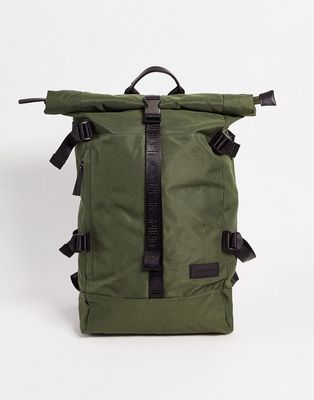 Consigned roll top backpack in khaki-Green