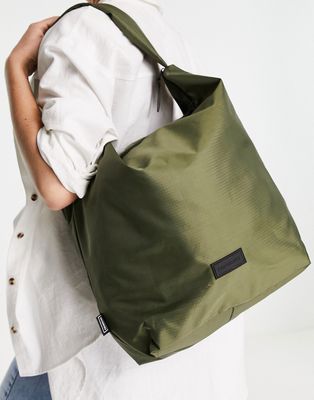 Consigned slouch shoulder bag in khaki-Green