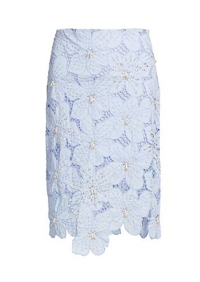 Constellation Floral Lace Midi-Skirt