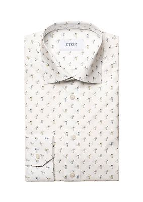 Contemporary-Fit Drink Print Shirt