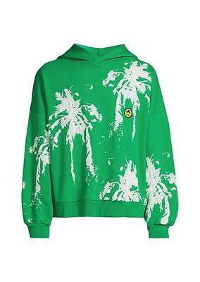 Contemporary Painted Palm Tree Cotton Hoodie