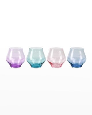 Contessa Assorted Stemless Wine Glasses, Set of 4