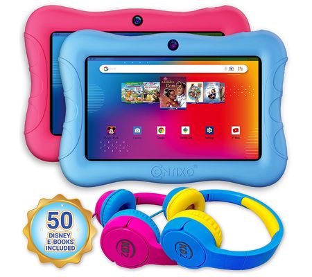 Contixo 7" V9 Kids Tablet 32GB with  Headphones , Set of 2