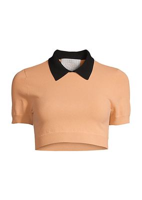 Contrast Cropped Polo