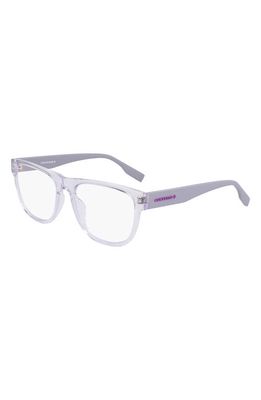 Converse 52mm Rectangular Blue Light Blocking Reading Glasses in Crystal Clear