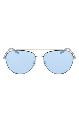 Converse Activate 57mm Aviator Sunglasses in Shiny Gunmetal/Blue Mirror