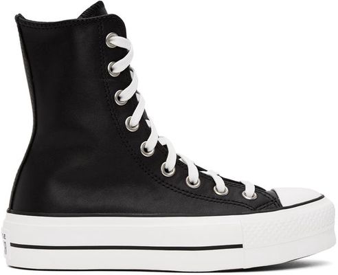 Converse Black Leather Chuck Lift High Sneakers