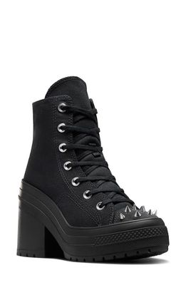 Converse Chuck 70 De Luxe Block Heel Sneaker in Black/Black/Black