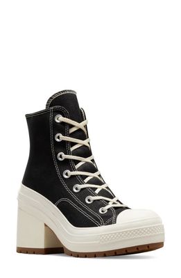Converse Chuck 70 De Luxe Block Heel Sneaker in Black/Egret/Egret