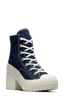 Converse Chuck 70 De Luxe Block Heel Sneaker in Navy/Egret/Golden Sundial