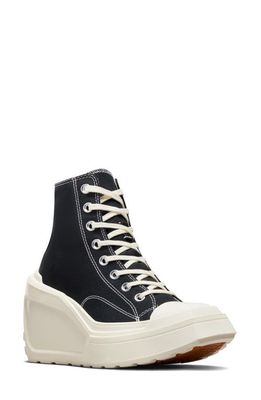 Converse Chuck 70 De Luxe High Top Wedge Sneaker in Black/Black/Egret