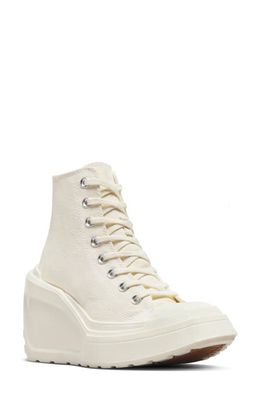 Converse Chuck 70 De Luxe High Top Wedge Sneaker in Egret/Black/White