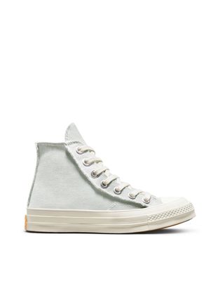 Converse Chuck 70 Hi Soothing Craft canvas sneakers in light silver-Gray
