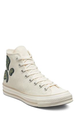 Converse Chuck 70 High Top Sneaker in Egret/Navy/Alligator Friend