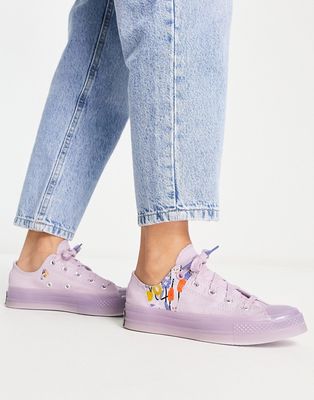 Converse Chuck 70 Ox Women's History Month canvas tearaway sneakers in peaceful plum-Purple