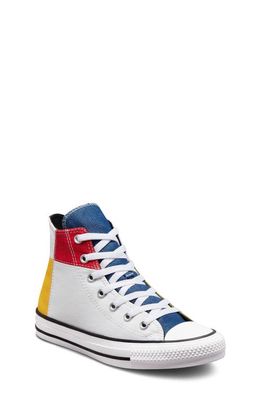 Converse Chuck Taylor All Star Colorblock High Top Sneaker in White/Grassy/Orange/Black