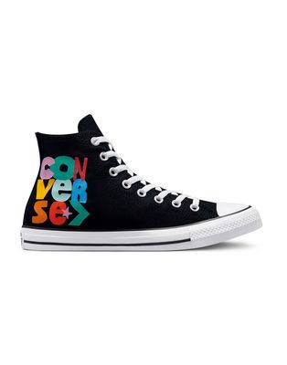 Converse Chuck Taylor All Star Hi 'Much Love' canvas sneakers in black