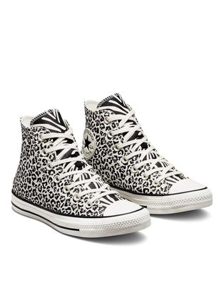Converse Chuck Taylor All Star Hi sneakers in zebra print-White
