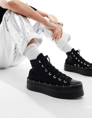 Converse Chuck Taylor All Star Modern Lift Platform studded sneakers in black