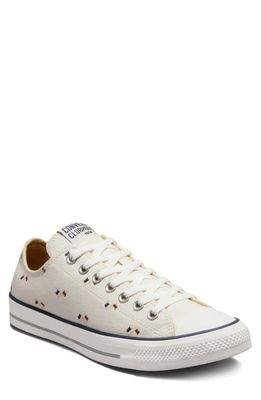 Converse Chuck Taylor All Star Ox Embroidered Sneaker in Egret/Red Oak/Obsidian