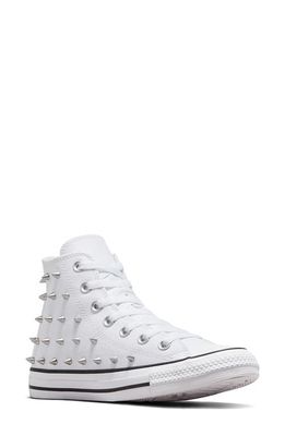 Converse Chuck Taylor All Star Studded High Top Sneaker in White/Black/White