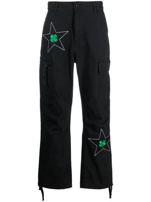 Converse embroidered clover cargo trousers - Black