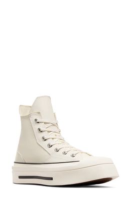 Converse Gender Inclusive Chuck 70 De Luxe Square Toe Platform High Top Sneaker in Egret/Black/Egret