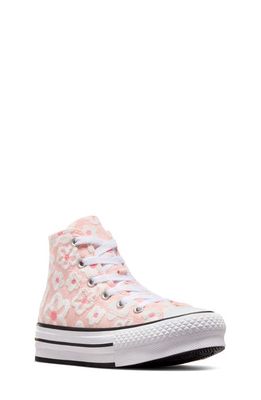 Converse Kids' Chuck Taylor All Star EVA Lift Floral High Top Sneaker in Donut Glaze/Oops Pink/White