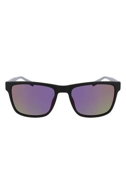 Converse Malden 58mm Rectangular Sunglasses in Matte Black Gravel/Grey