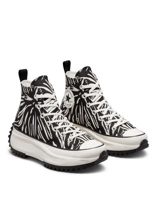 Converse Run Star Hike sneakers in zebra print-White
