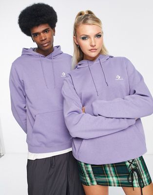 Converse unisex star chevron logo hoodie in slate lilac-Purple