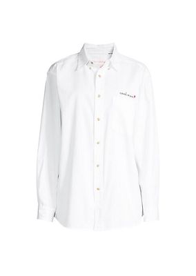 Cool Mom Embroidered Oversized-Fit Shirt
