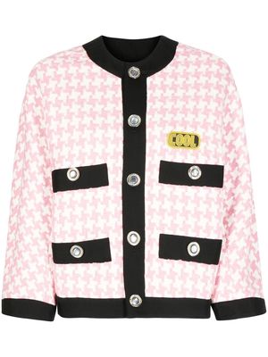 COOL T.M logo-patch houndstooth jacket - Pink