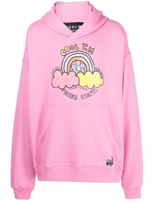 COOL T.M logo-print slouchy hoodie - Pink