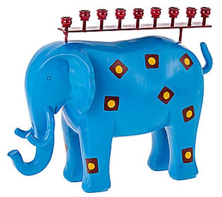 Copa Judaica Blue Elephant Menorah