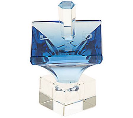 Copa Judaica Dreidel Crystal Optic Blue