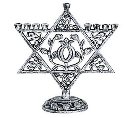 Copa Judaica Metal Silvertone Star of David Men orah