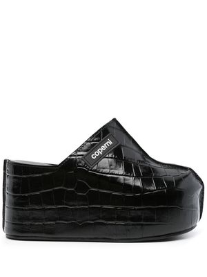 Coperni 85mm crocodile-embossed leather mules - Black