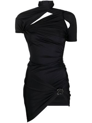 Coperni asymmetric draped minidress - Black