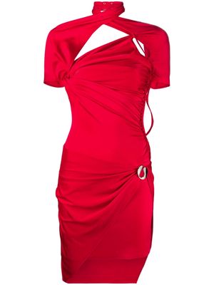 Coperni asymmetric draped minidress - Red