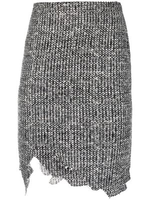 Coperni aysmmetric-hem tweed skirt - Black